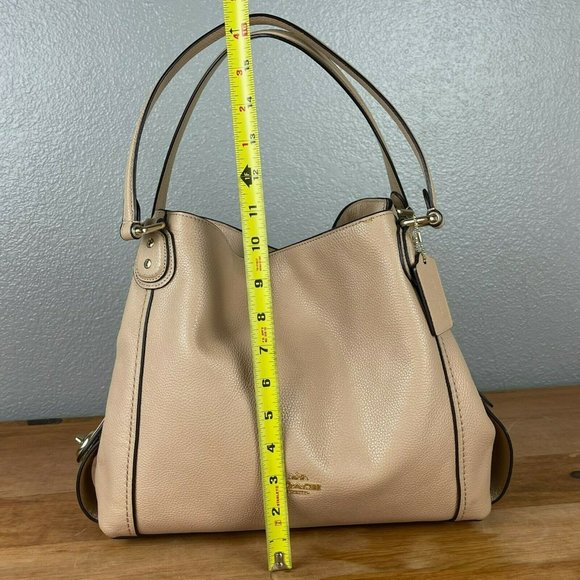 Coach Women's Edie 31 Pebble Shoulder Bag 31 Beige - Picture 10 of 12